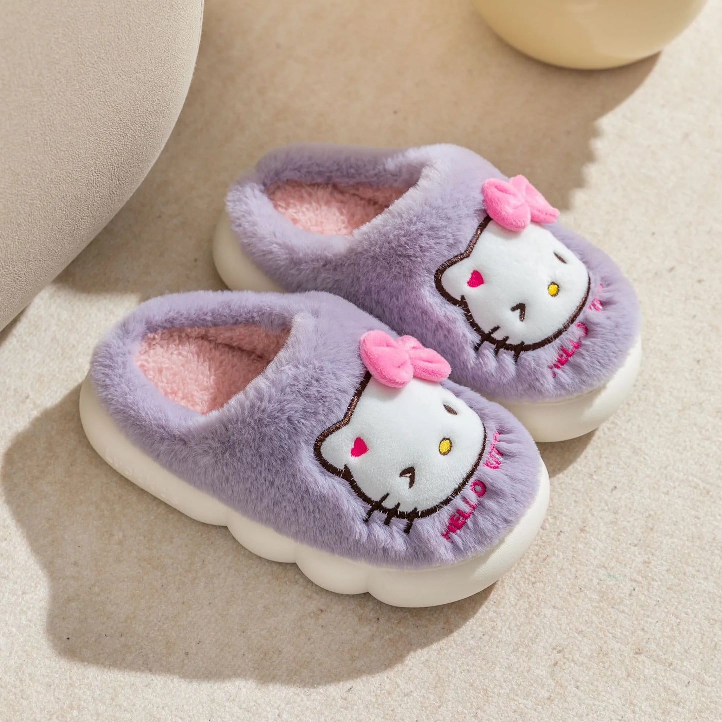 Hello Kitty Plush Slippers 