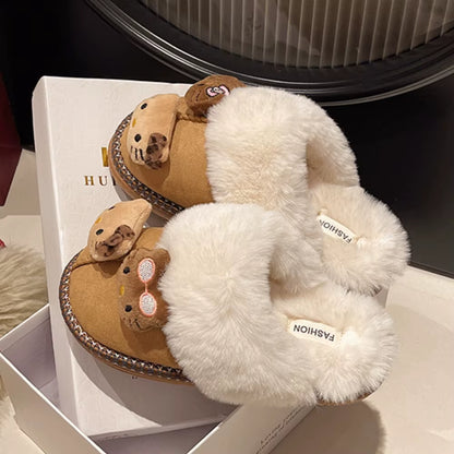 Snooze in Style: Adorable Hello Kitty Winter Plush Slippers for Cozy Home Vibes!